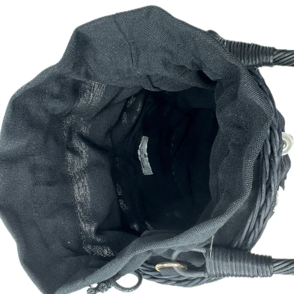 Kate Spade x Target Black Pearl Embellished Basket Wicker Bucket Bag